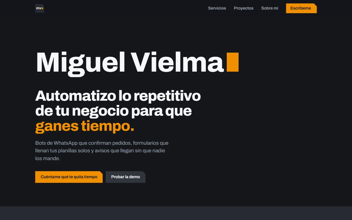 Portada del sitio miguelvielma.com
